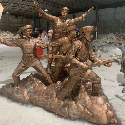 人物雕塑 红色人物雕塑生产厂家 广州玻璃钢雕塑
